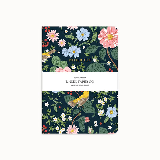 Warbler Floral | Sewn Notebook