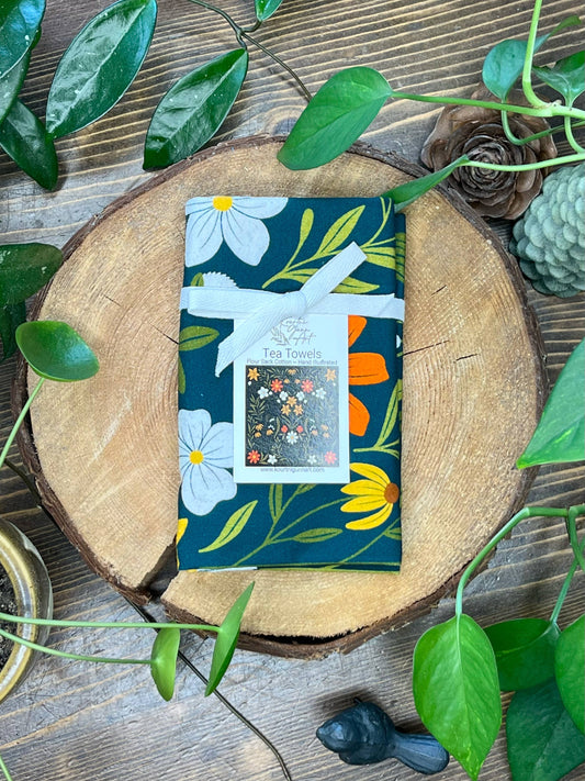 Floral Flour Sack Towel | Flower Tea Towel