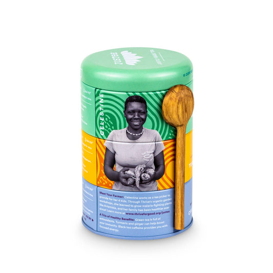 Organic, Fair-Trade Black + Green Tea | Assorted Trio Tin & Spoon Gift Set