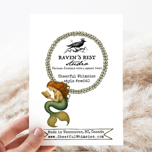 Magical Mermaid Reading a Book | Greeting Card