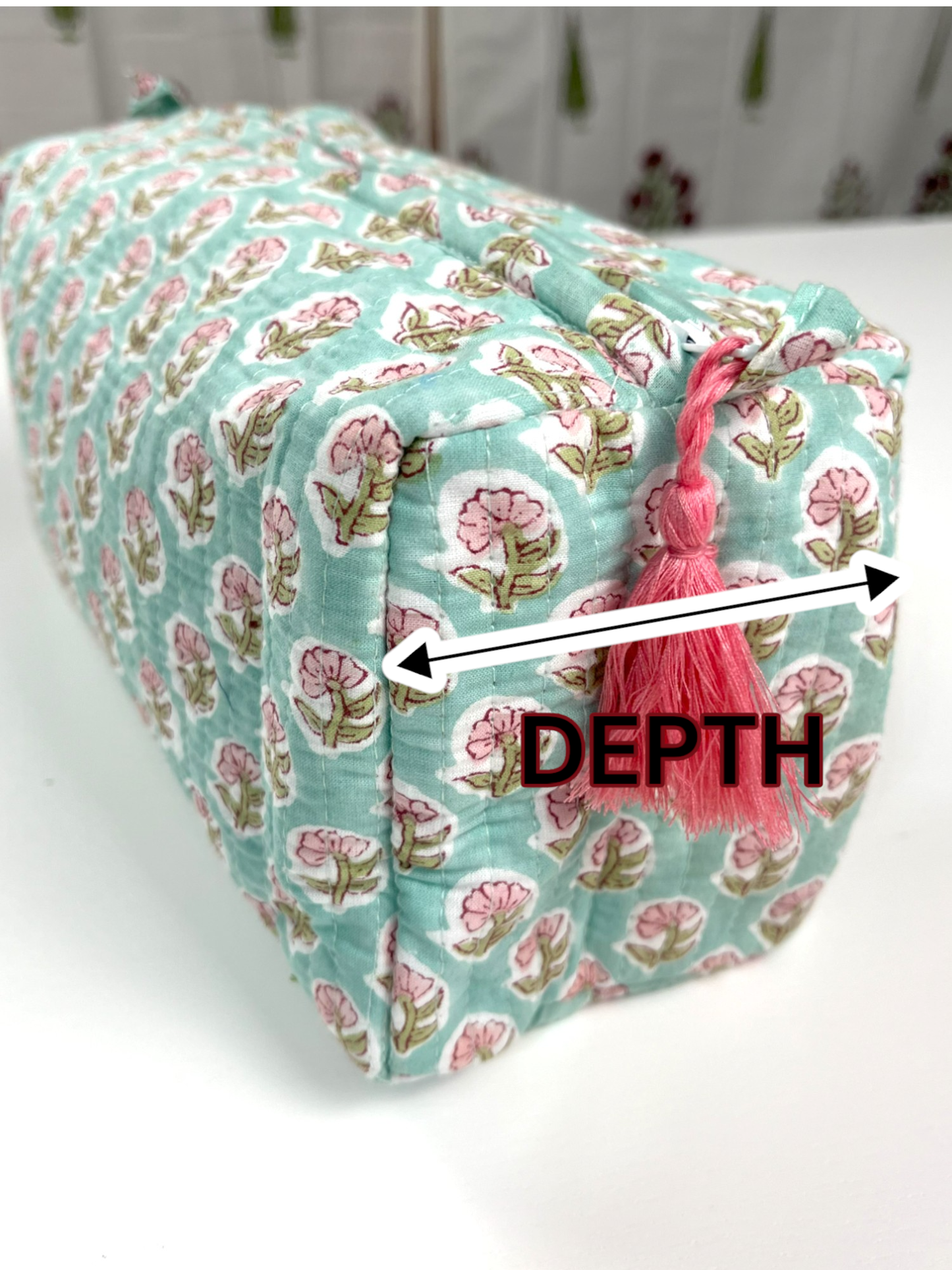 Hand-Made Jade Coloured Makeup Bag