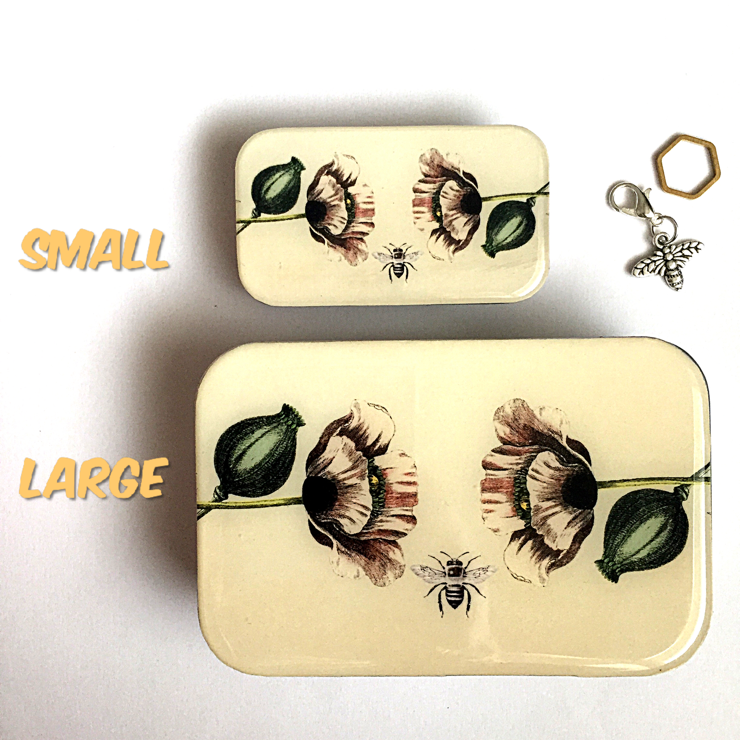Large Bee and Poppy Tin