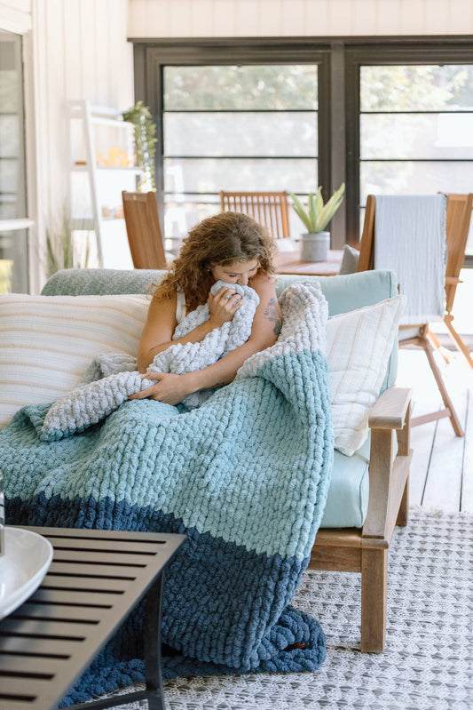 Sharon - Handmade Chunky Knit Blanket | Lap Throw