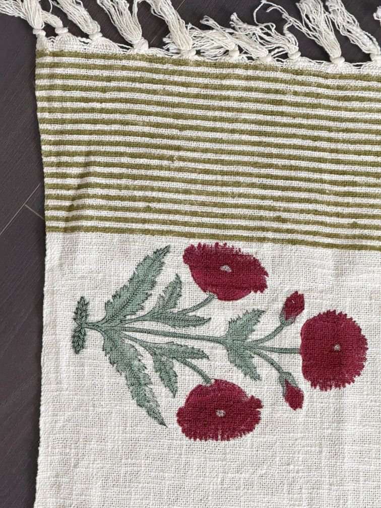 Maroon Floral | Throw Blanket