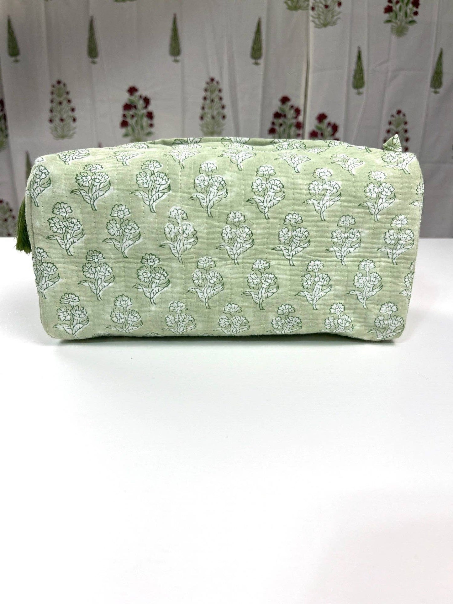 Hand-Made Jade Coloured Makeup Bag