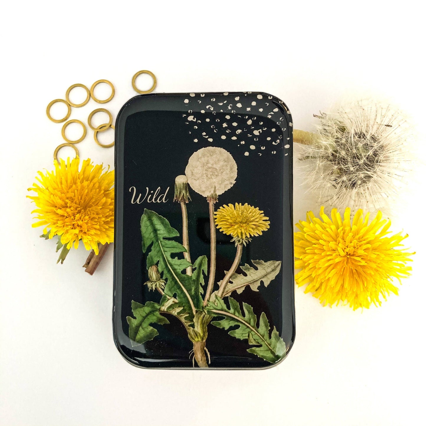 Large Dandelion Notions Tin