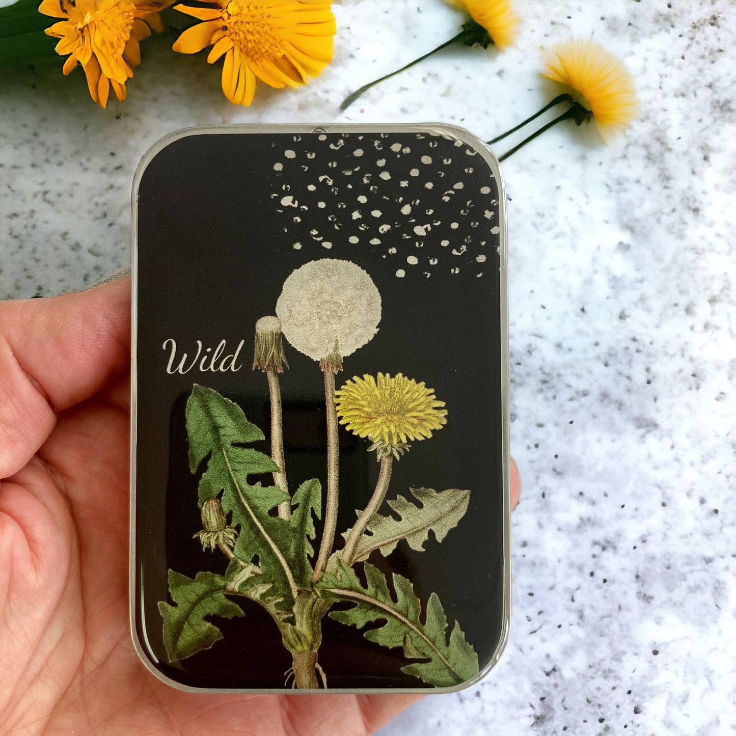 Large Dandelion Notions Tin