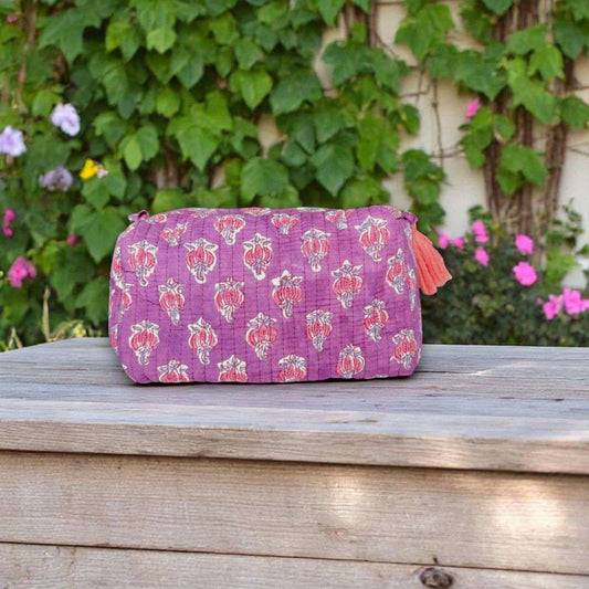 Hand-Made Orchid Coloured Makeup Bag