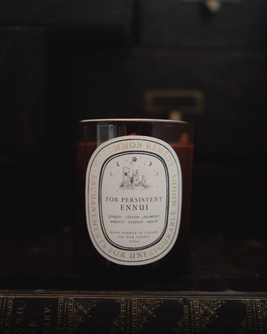 For Persistent Ennui | Ginger, Citron, Musk - Soy Wax Candle