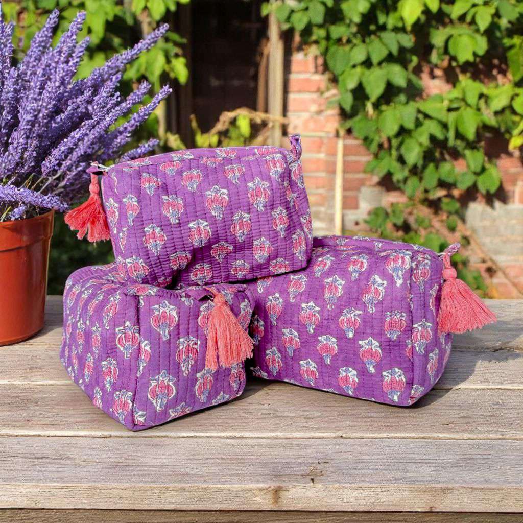 Hand-Made Orchid Coloured Makeup Bag