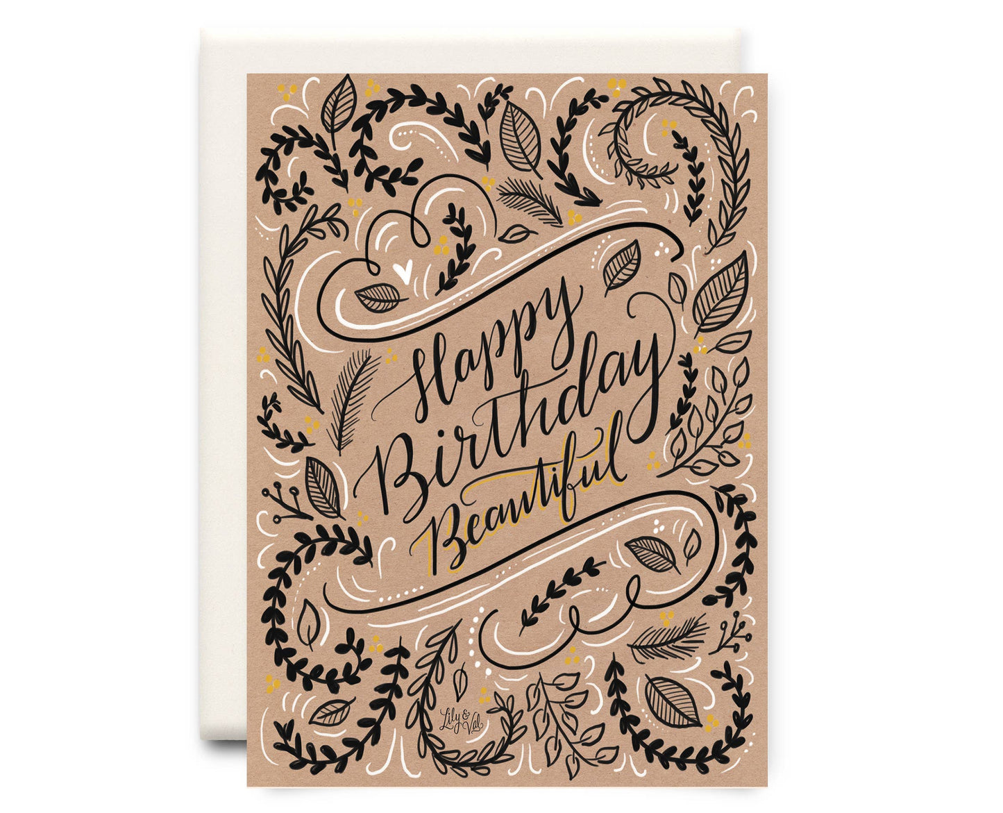 Brown Paper Birthday Floral | Birthday Greeting Card