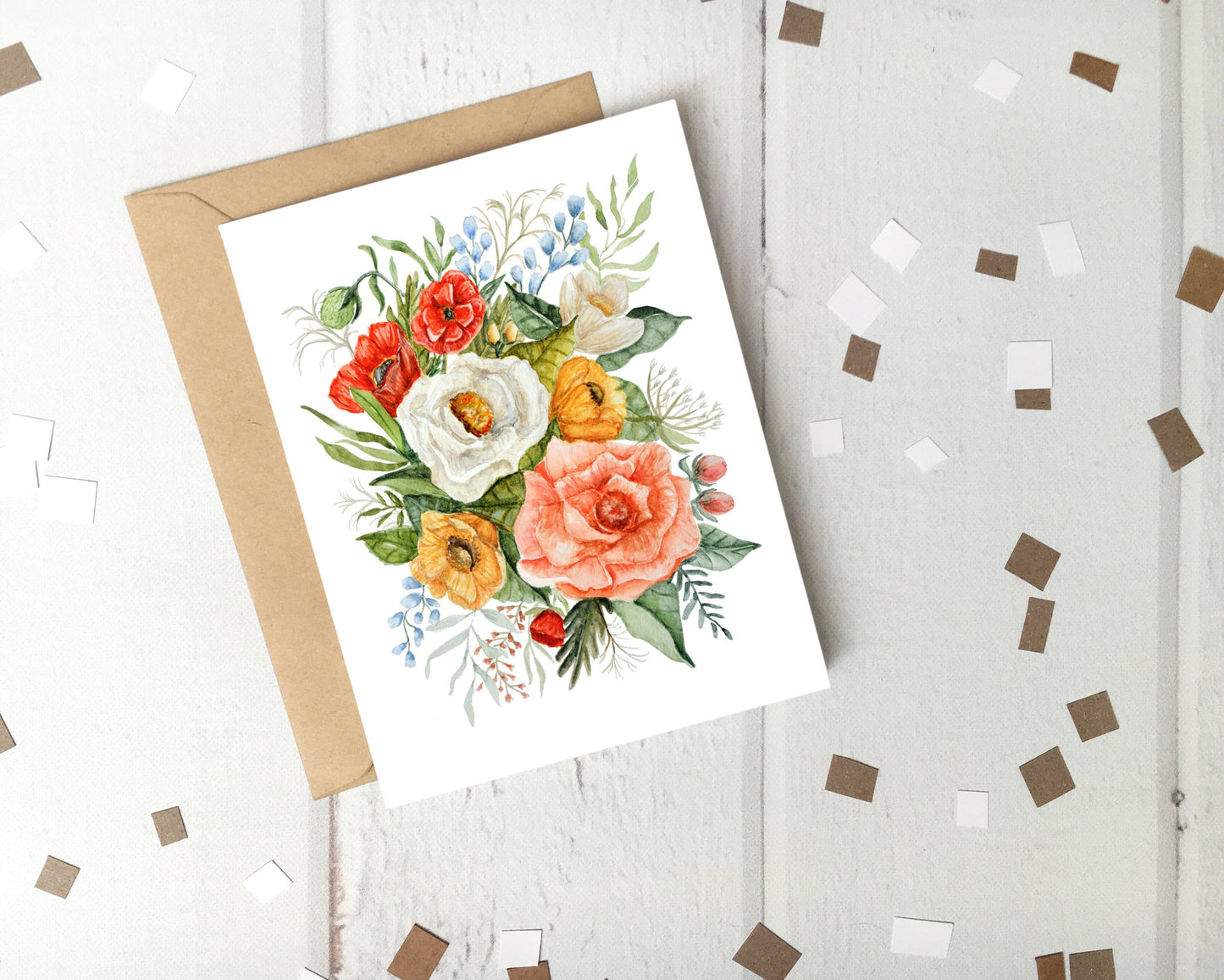Watercolour Bouquet Greeting Card