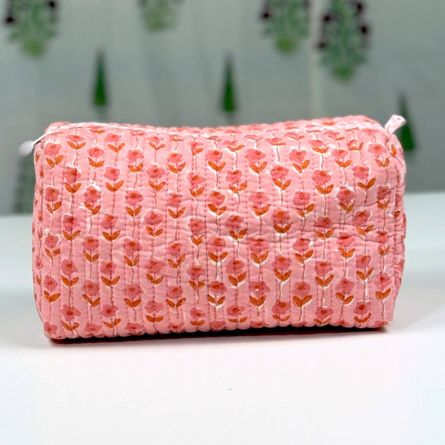 Hand-Made Pink Coloured Makeup Bag