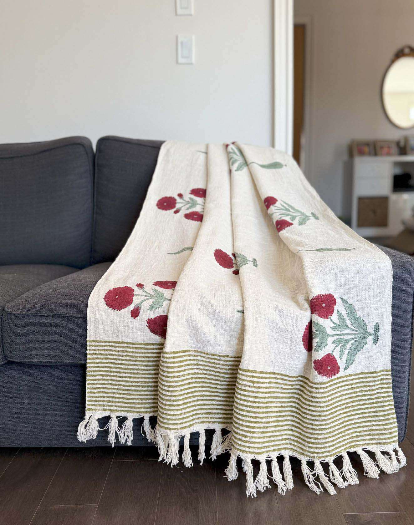 Maroon Floral | Throw Blanket