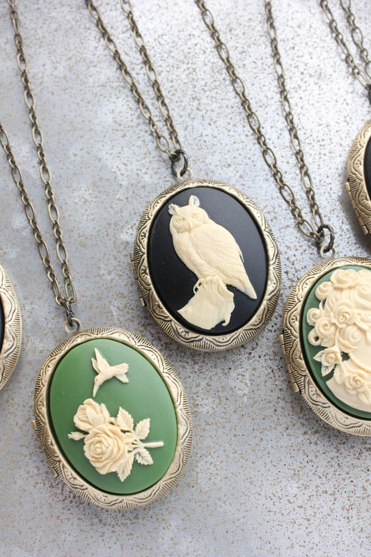 Owl Necklace | Photo Locket Necklace | Woodland Creatures: 26 Inches - 131.26