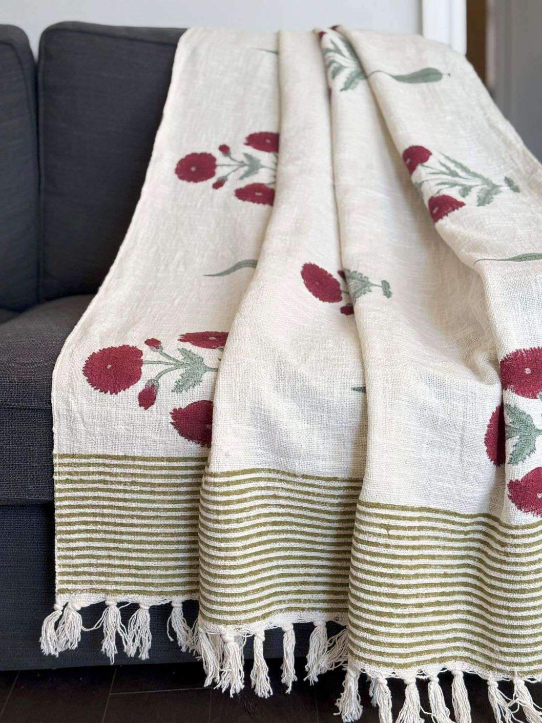 Maroon Floral | Throw Blanket