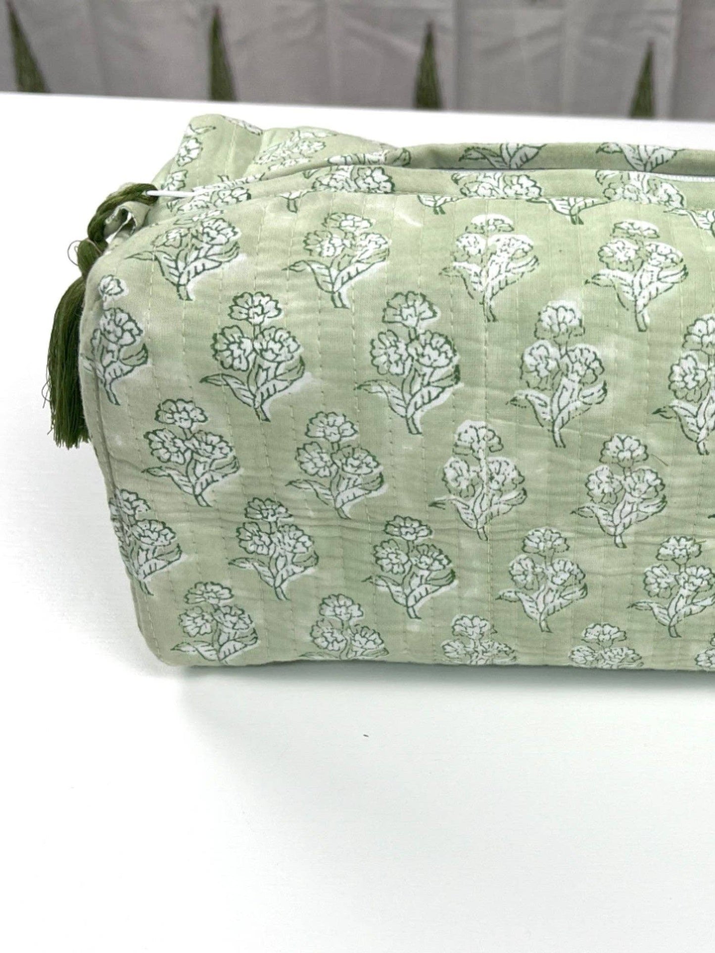 Hand-Made Jade Coloured Makeup Bag