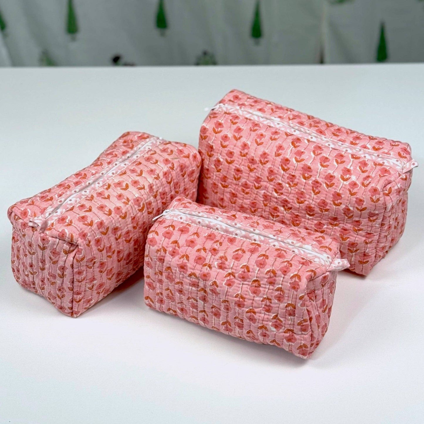 Hand-Made Pink Coloured Makeup Bag