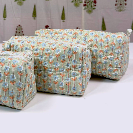 Hand-Made Mint Coloured Makeup Bag