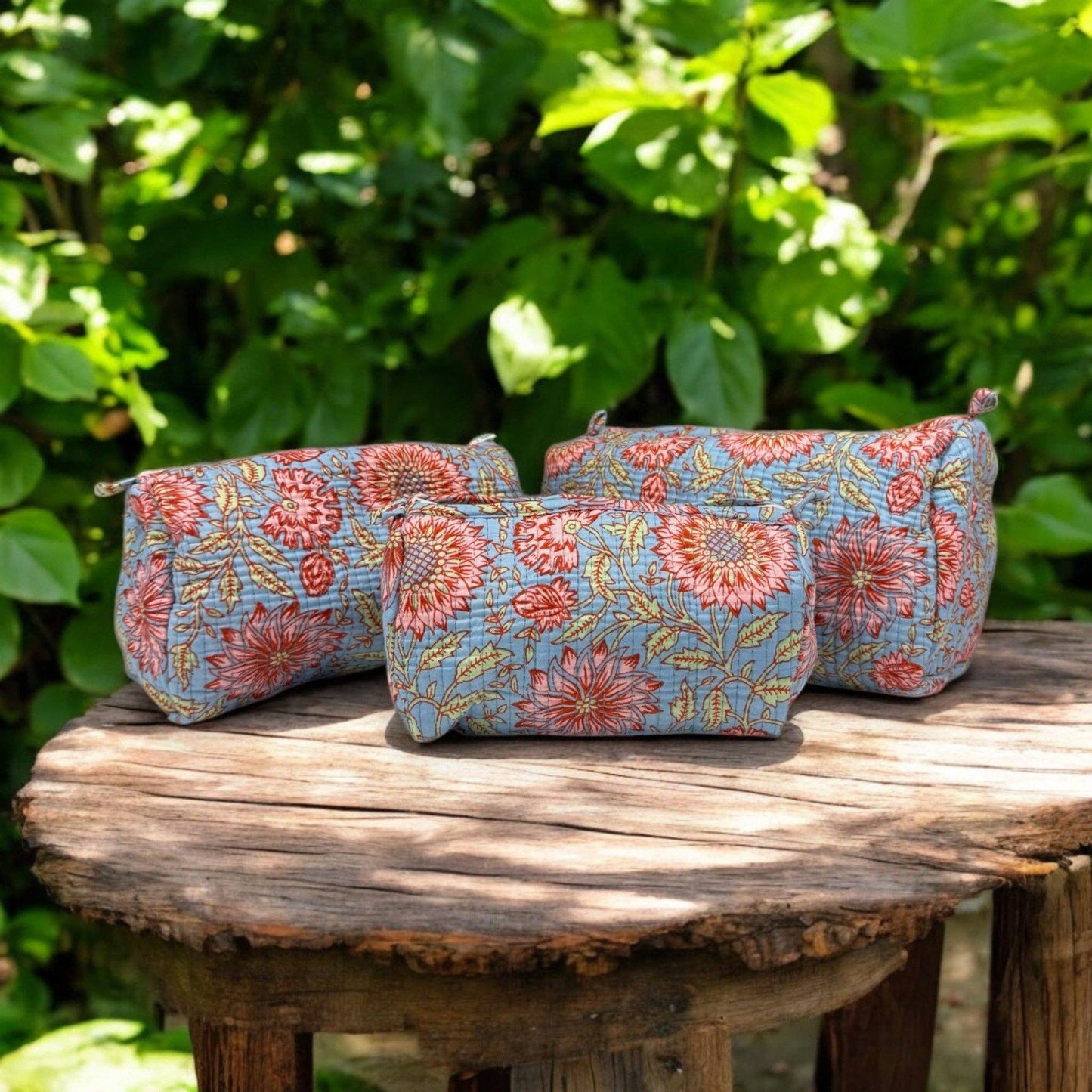 Hand-Made Blue Coloured Makeup Bag