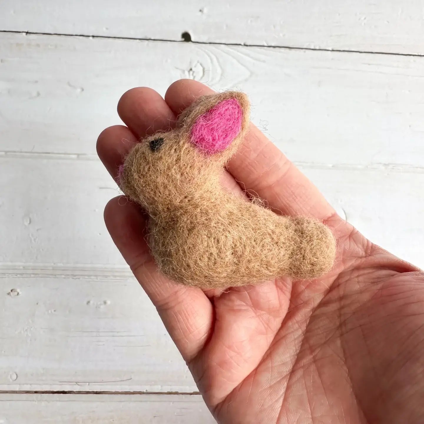 Light Brown Felt Baby Easter Bunny