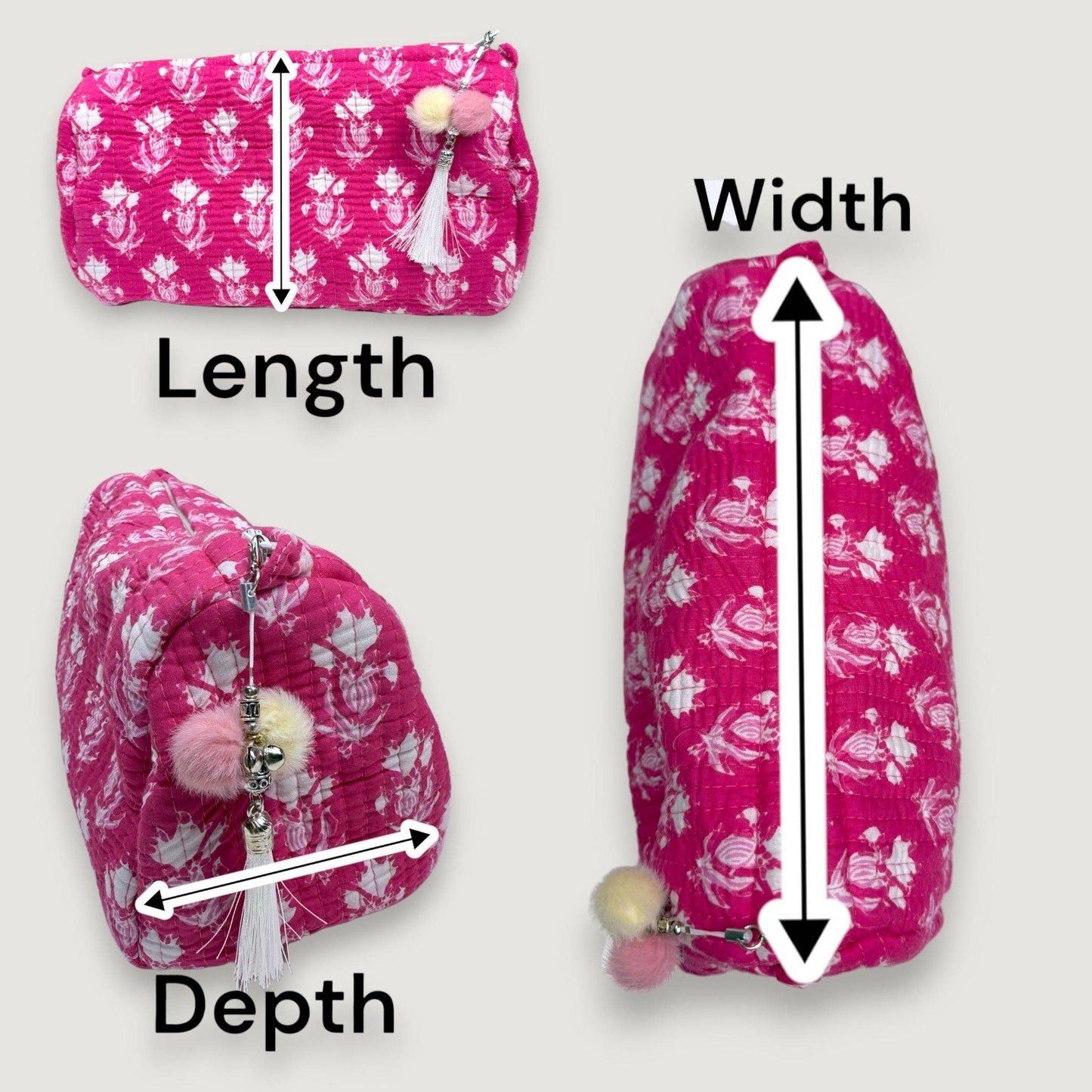 Hand-Made Pink Coloured Makeup Bag