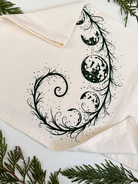 Whimsy Moons Tea Towel
