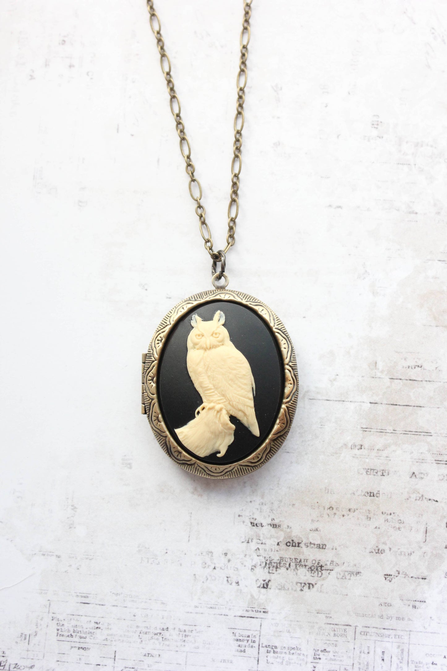 Owl Necklace | Photo Locket Necklace | Woodland Creatures: 26 Inches - 131.26
