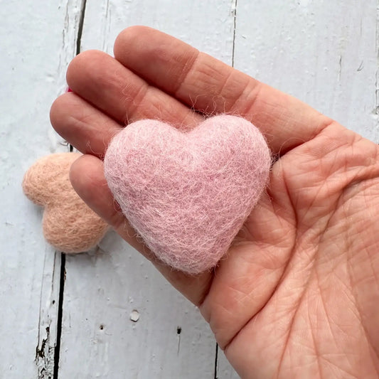 One Pink Ombre Felt Heart