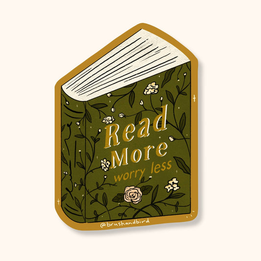 Book Sticker | Read More Worry Less, Bookshop Sticker