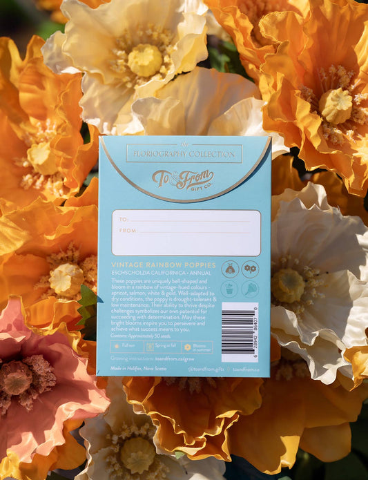Vintage Rainbow Poppies (Success) - Floriography Seed Packet