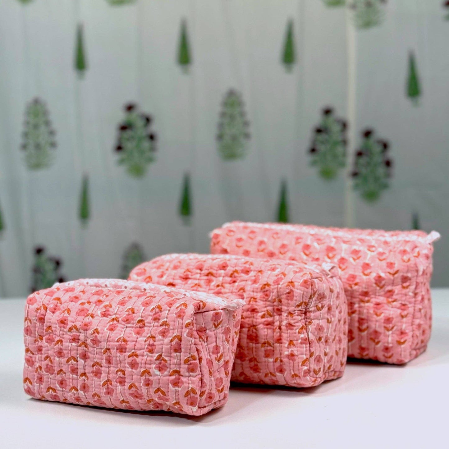 Hand-Made Pink Coloured Makeup Bag