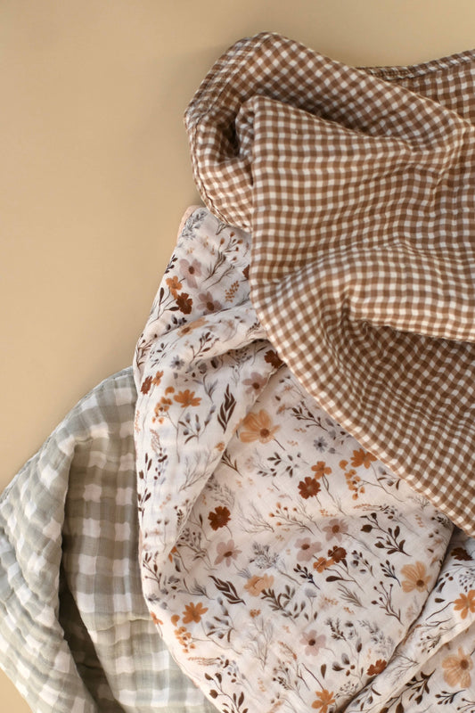 Vichy Brown | Muslin Swaddle