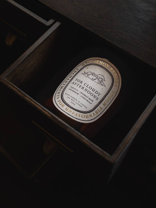 For Cloudy Afternoons | Espresso, Cardamom, Cedarwood - Soy Wax Candle