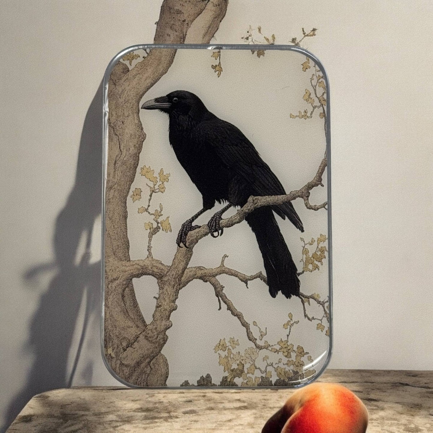 Large Black Crow Notions Tin