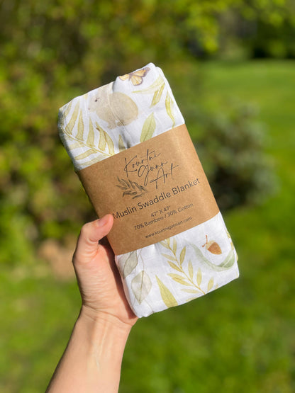 Woodland Baby Blanket  |  Forest Muslin Swaddle Blanket