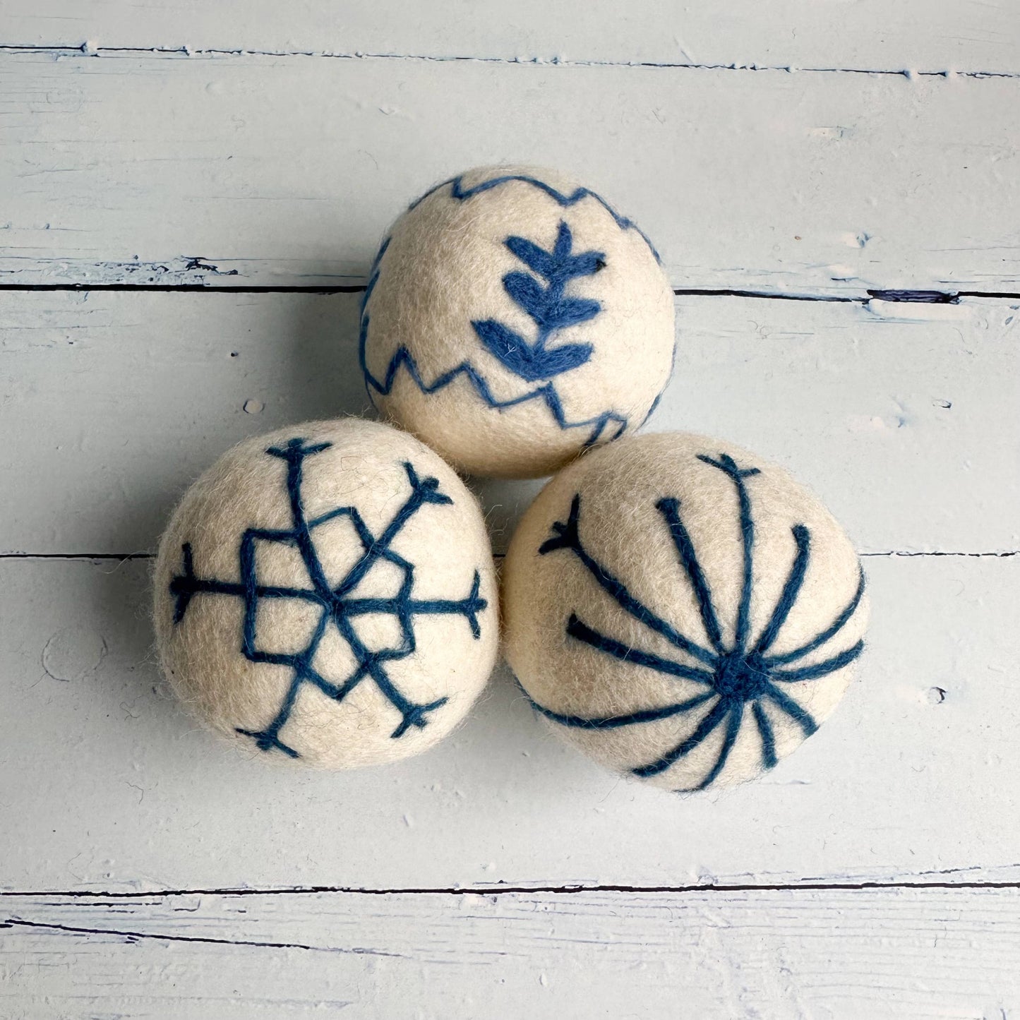 Winter Blues Felt Dryer Ball