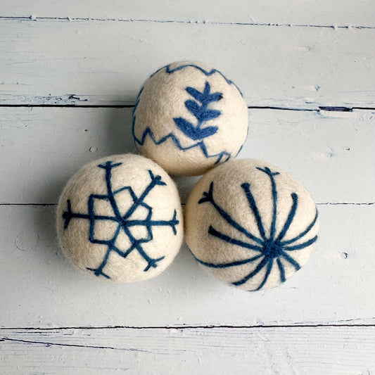Winter Blues Felt Dryer Ball