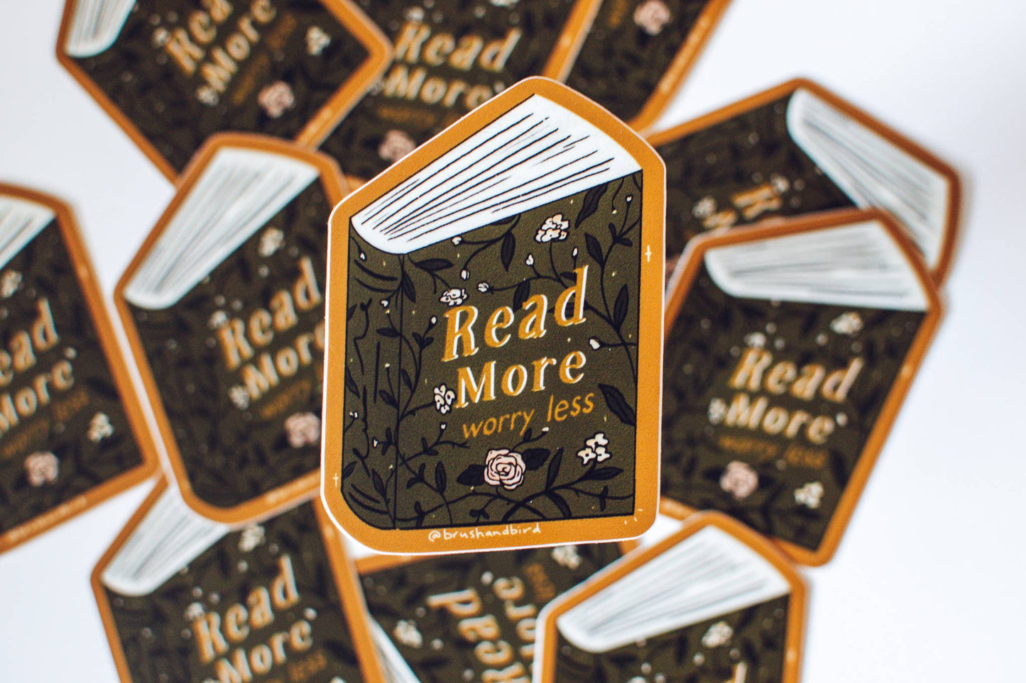 Book Sticker | Read More Worry Less, Bookshop Sticker