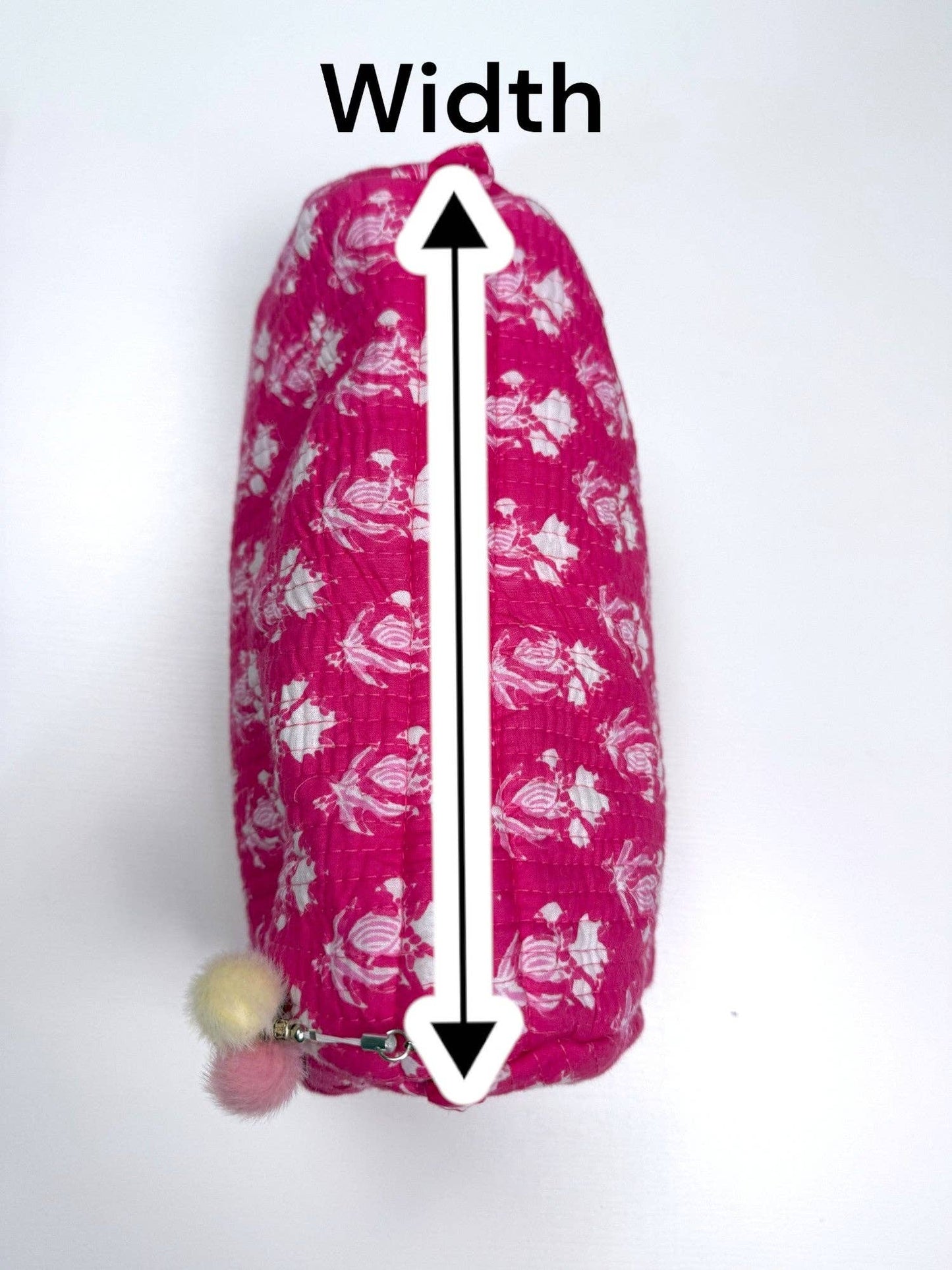 Hand-Made Grey Quilted Makeup Bag