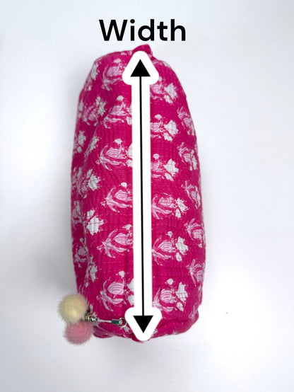 Hand-Made Grey Quilted Makeup Bag