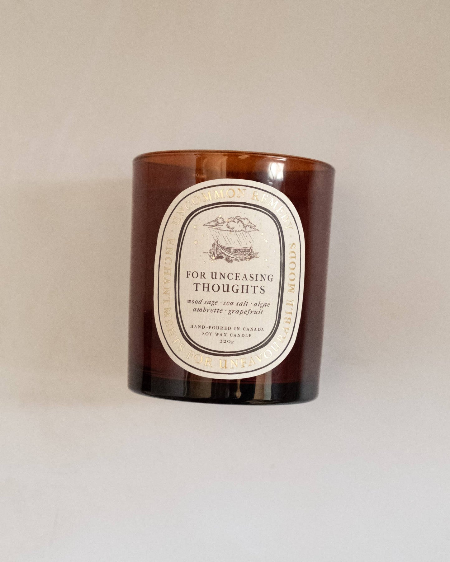 For Unceasing Thoughts | Wood Sage, Sea Salt, Grapefruit - 220g Soy Wax Candle