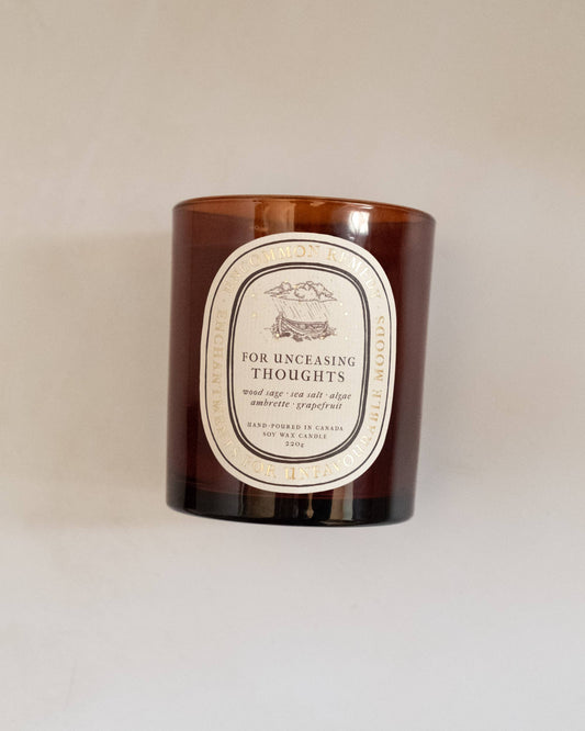 For Unceasing Thoughts | Wood Sage, Sea Salt, Grapefruit - 220g Soy Wax Candle