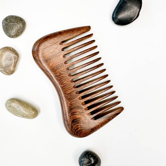Eco-Friendly Natural Sandalwood Detangling Comb: Comb