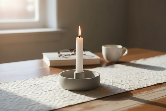 Concrete Candlestick Holder | Natural Concrete