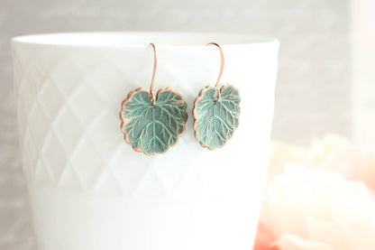 Lily Pad Earrings | Mint Patina Copper Earrings | #023