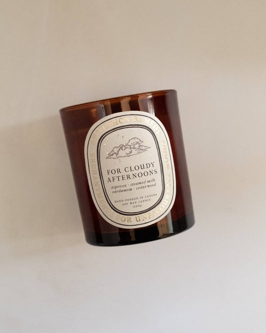 For Cloudy Afternoons | Espresso, Cardamom, Cedarwood - Soy Wax Candle
