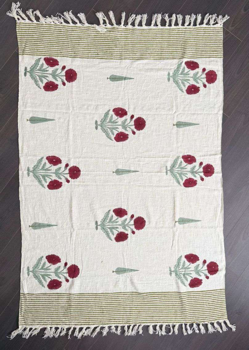 Maroon Floral | Throw Blanket