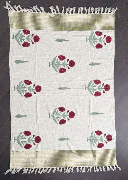 Maroon Floral | Throw Blanket