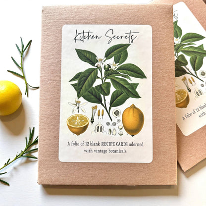 Botanical Recipe Card Set | 12 Cards + Banana Bread Recipe